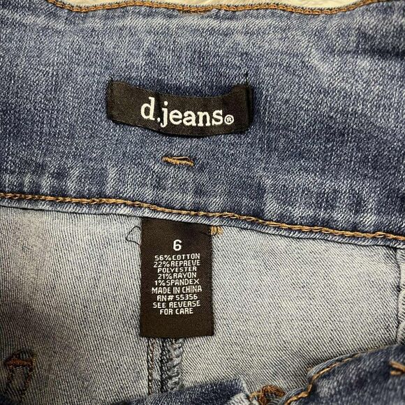 D.Jeans Jeans Womens 6 Blue High Rise Skinny Repreve Double Button Stretch - Picture 5 of 9